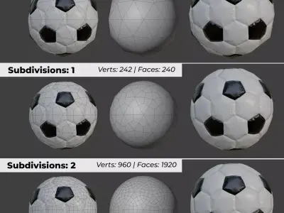 Soccer Ball - PBR Low Poly Low-poly 3D model