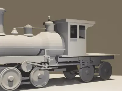 Train vintage steam locomotive Free 3D model