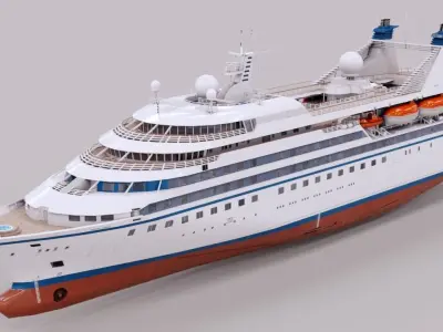 Luxury Cruiseship Low-poly 3D model