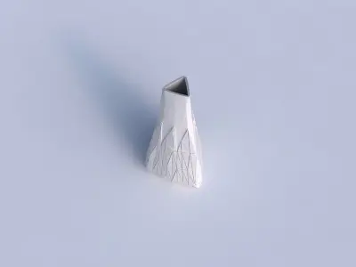 Vase puffy tipped triangle with partial random triangle plates 3D print model