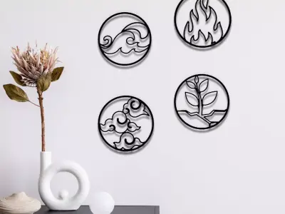 Four Element Wall Art 3D print model