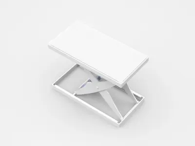 Extendable Stretchable White Industrial Platform 3D model