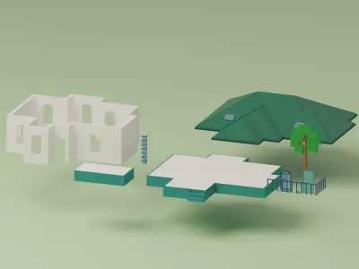 Lopwpoly House 10 Low-poly 3D model