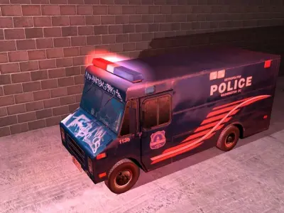 Police Van Low-poly 3D model