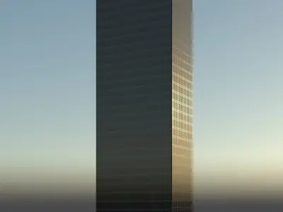 Skyscraper building with lights 3D model