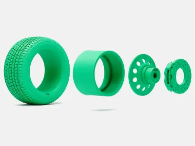 15x10 Gold Nugget Wheel BFGoodrich Radial TA Tire 3D print model