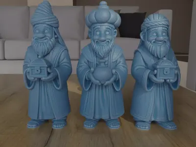 Three Wise Men Magi Nativity Scene STL 3D Print Files 3D print model