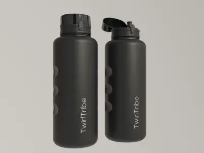 Black Diamond Plastic Water Bottle Minimalistic 3D Asset Low-poly 3D model