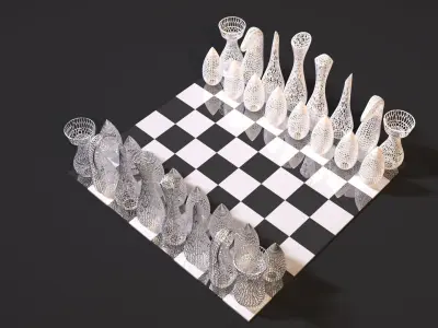 Chess voronoi 3D print model