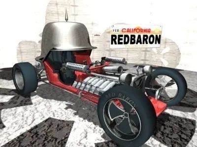 Red Baron Hot Rod 3D Model 3D model