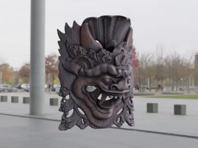 African Mask 05 Low-poly 3D model