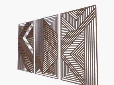 Wooden wall decor  Low-poly 3D model