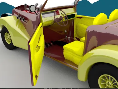Car-Vehicle vintage car Low-poly 3D model