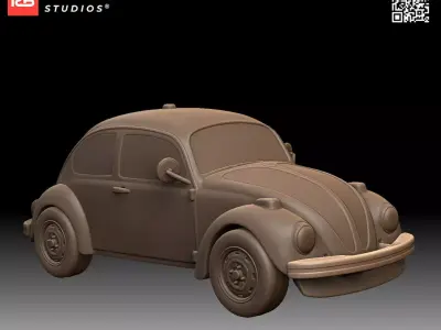 Volkswagen Beetle 1963 Classic Car Model Kit 3D print model