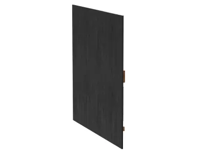 Decorative black wall panel with wooden planks elements 3D model