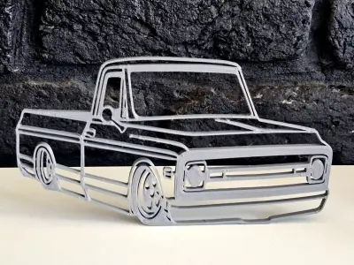C10  chevy wall art 3D print model