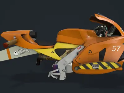 Space motorcycle Low-poly 3D model