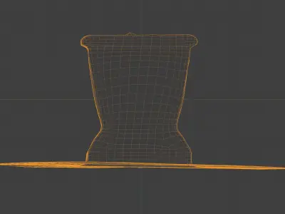 Photorealistic 3D scan of concrete empty planter Low-poly 3D model