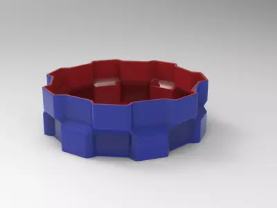 Gear Vase Low-poly 3D model