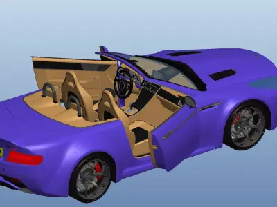 Aston Martin convertible sports car 3D model