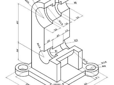 3D Design of Machine Part V6 3D print model
