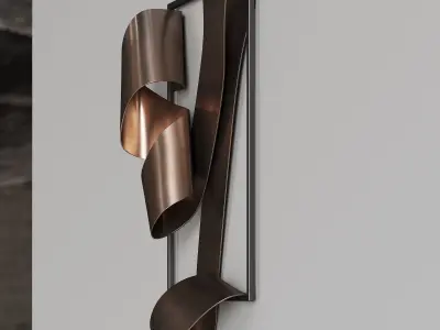 070 Brass Landscape 1908 sculpture by Martha Sturdy 3D model