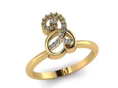 Jewelry Diamond Ring 3D Print Model 3D print model 32