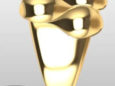 Modern Sculpted Statement Ring  3D Model  3D print model