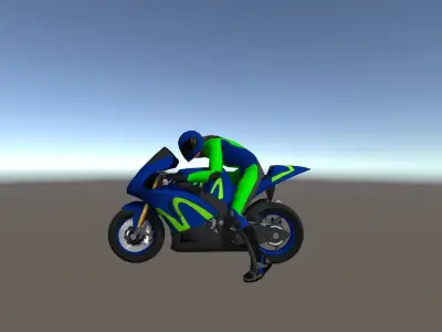 Low Poly Racing Bike With Rider-1 Low-poly 3D model