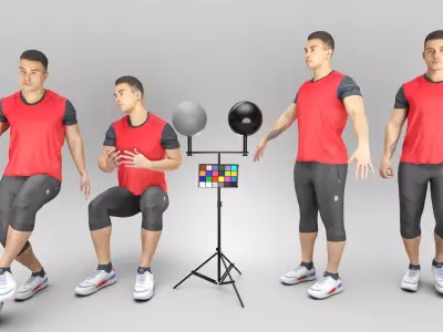 Animated young man playing football 365 Low-poly 3D model