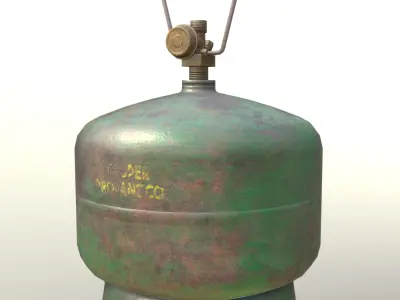 Gas Cylinder 2kg Green Low-poly 3D model