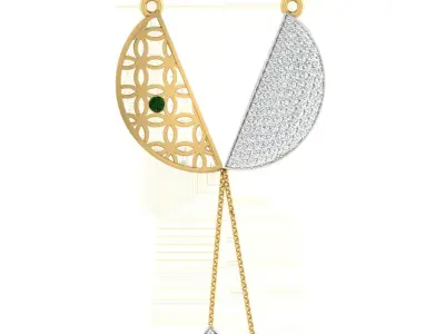 Solitaire Women Pendant 3dm STL OBJ FBX Renders Details 3D print model 10