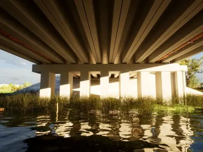 bridge over the river 3D model