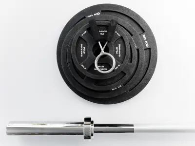 Straightbar and Weights Low-poly 3D model