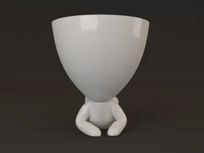 Robert plant pot style lying down 3D printable model  3D print model