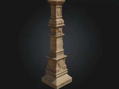 Ancient Pillar Monument  Echoes of Timeless Civilizations 3D model