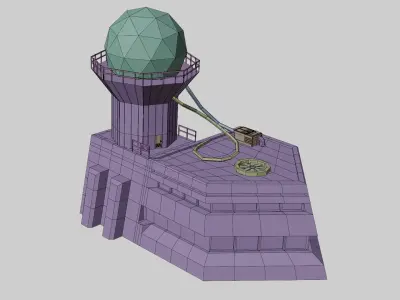 Low Poly Satellite Radio Array Low-poly 3D model