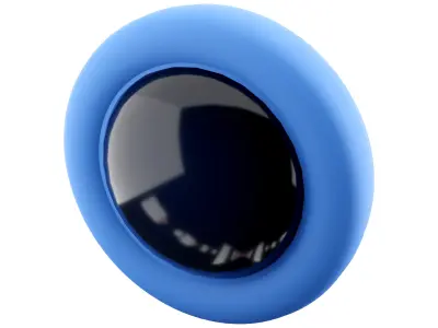 3d Modern black round-shaped engine starts button icon 3D model