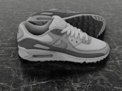 NIKE AIR MAX 3D SHOES - GREY Low-poly 3D model