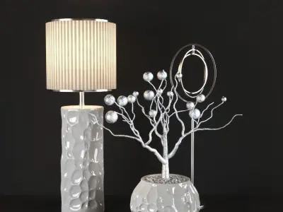 set346 silver pears on book 3D model