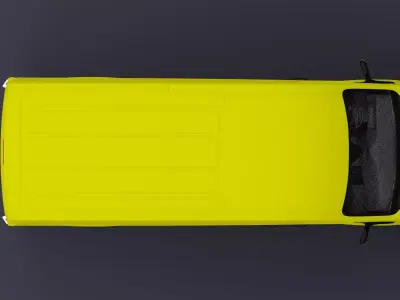 Transit Van Long Truck Yellow 3D model