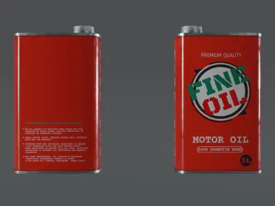 Motor Oil Can - 3 Variants New-Old-Aged and Rusted  Low-poly 3D model