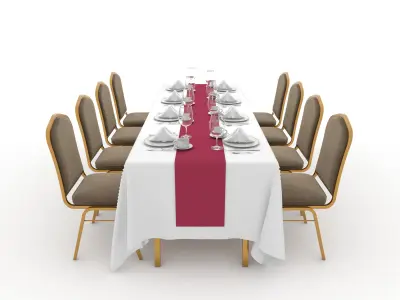 Banquet Table and Chair 75 3D model