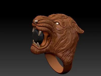 Carrera y Carrera Bestiario Tiger gold ring 3D print model