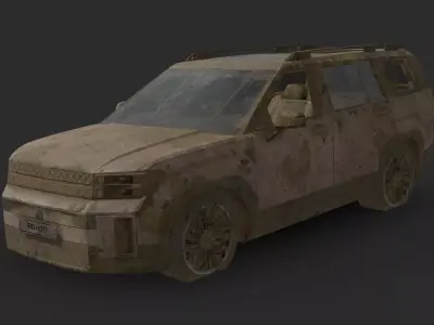 Abandoned Car - Hyundai SantaFe 2024 Low-poly 3D model