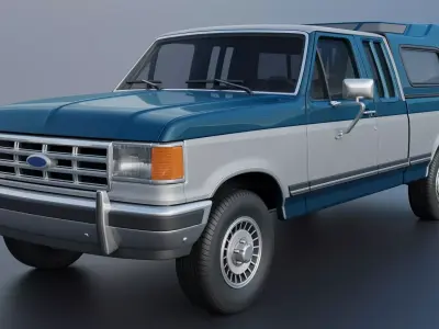 Pickup Truck F-150 SuperCab 1987 3D print model