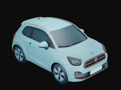 Modern car Low-poly 3D model