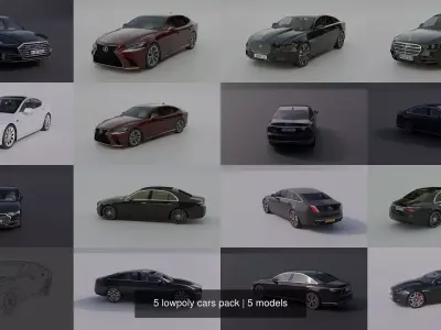 5 lowpoly cars pack