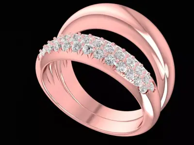 Twisted Diamond Band Ring 3D Model  2456 3D print model