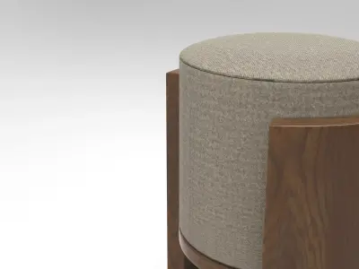 Huza Stool Low-poly 3D model